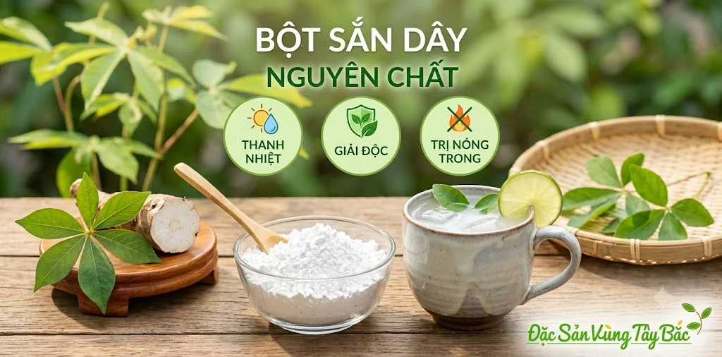 Bột sắn dây giúp thanh nhiệt, giải độc và trị nóng trong