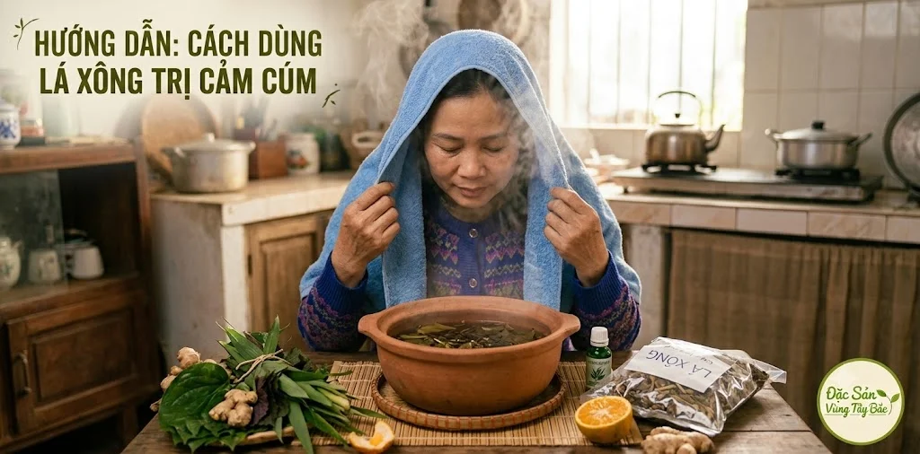 Cách dùng lá xông trị cảm cúm