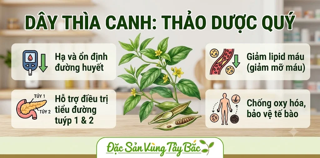 Dây thìa canh giúp hạ và ổn định đường huyết, hỗ trợ điều trị tiểu đường tuýp 1 và tuýp 2