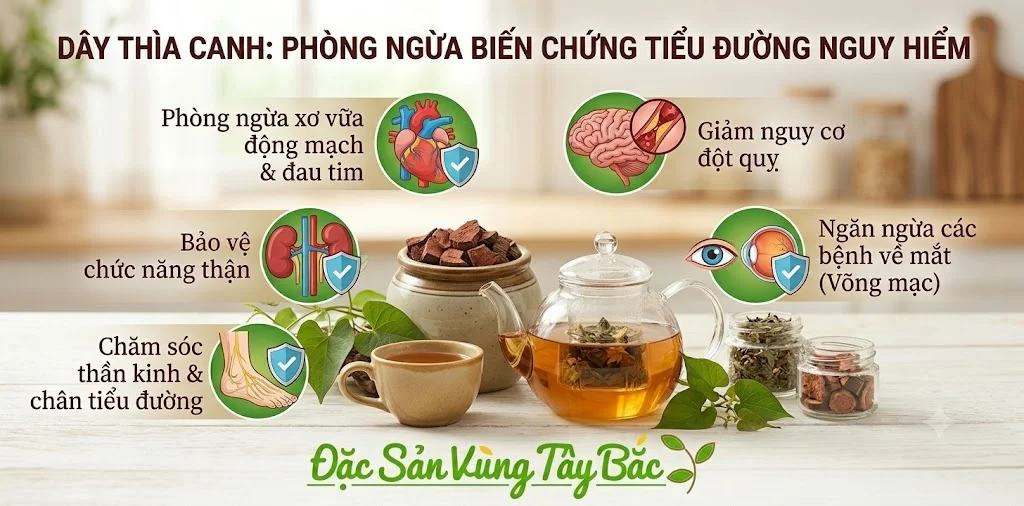 Dây thìa canh giúp phòng ngừa các biến chứng nguy hiểm của bệnh tiểu đường