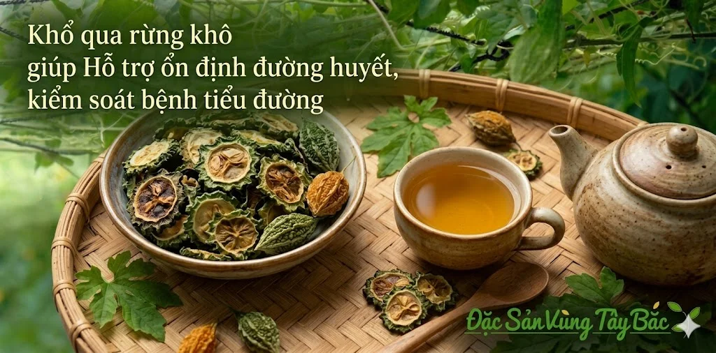 Khổ Qua Rừng Khô Khổ qua rừng khô giúp Hỗ trợ ổn định đường huyết, kiểm soát bệnh tiểu đường