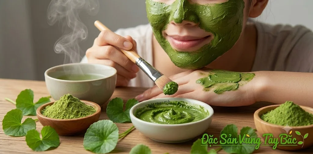 Mặt nạ làm từ bột rau má