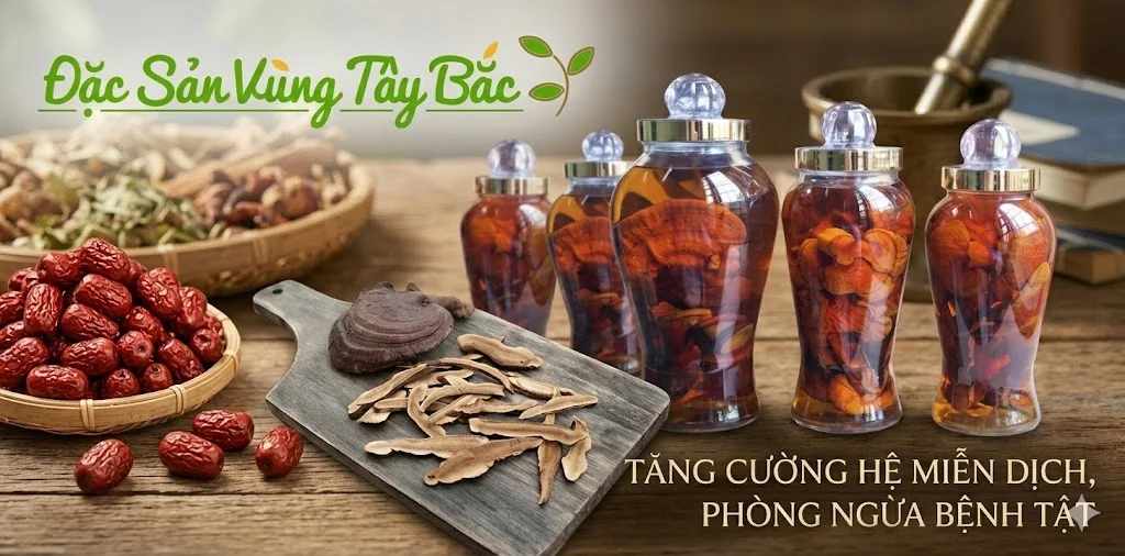 Rượu ngâm nấm linh chi rừng