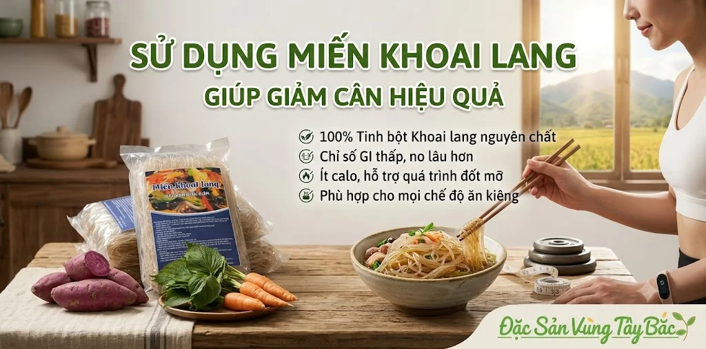 Sử dụng miến khoai lang giúp giảm cân hiệu quả