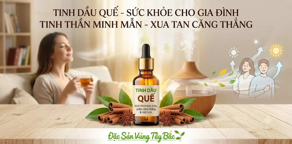 Tinh dầu quế kích thích tinh thần, giảm căng thẳng và mệt mỏi