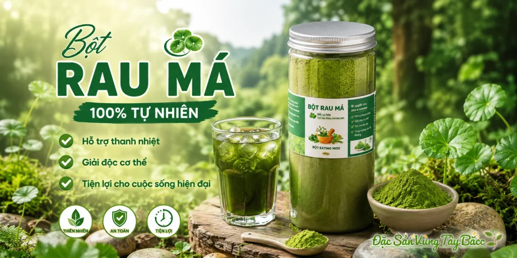 Bột rau má giúp thanh nhiệt giải nóng trong