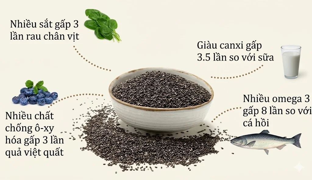 Công dụng của hạt chia úc