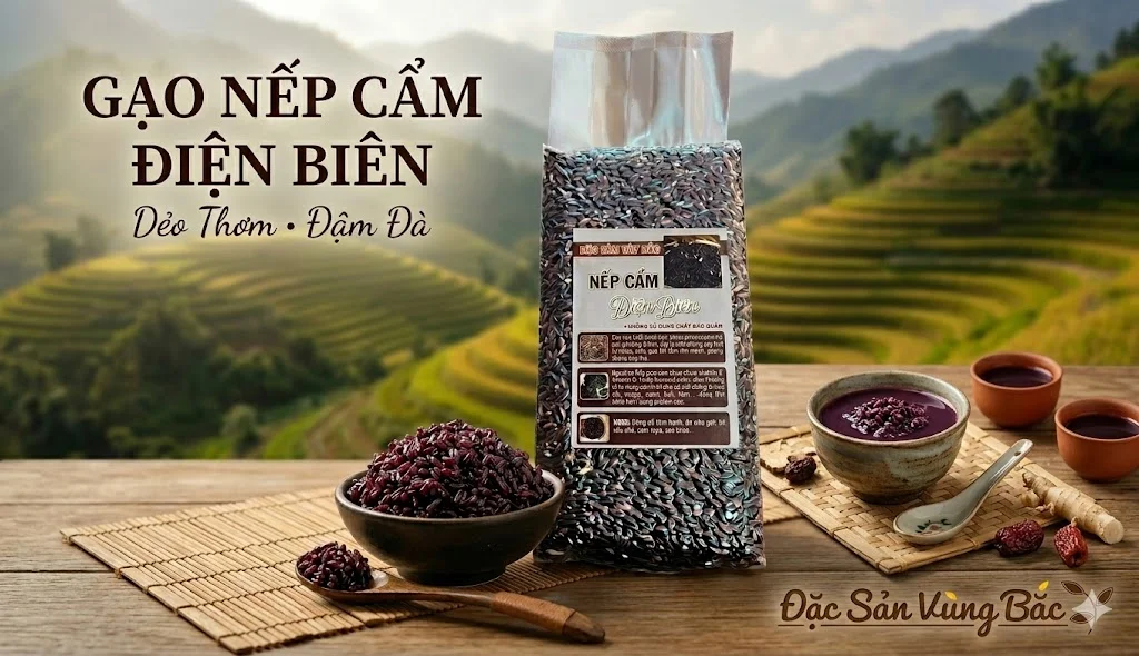 Gạo Nếp Cẩm Điện Biên Hình ảnh gạo nếp cẩm Điện Biên