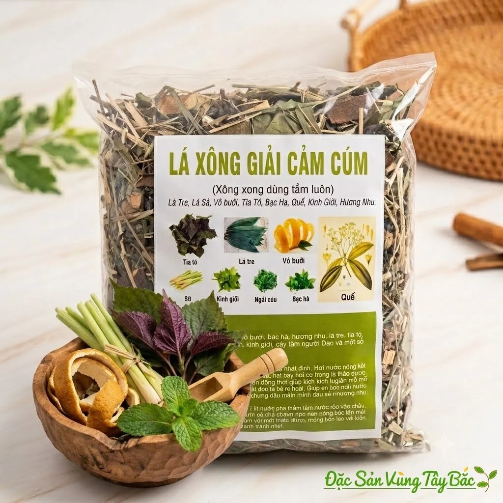 Lá xông giải cảm cúm