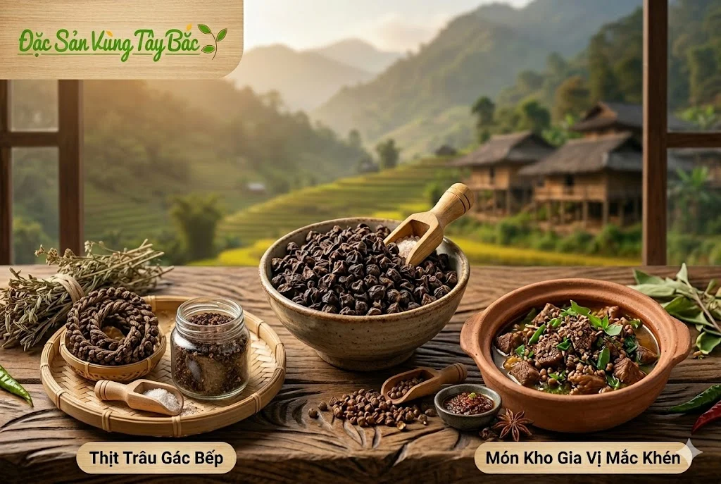 Mắc khén là một trong những gia vị không thể thiếu trong các bữa ăn của các gia đình Tây Bắc