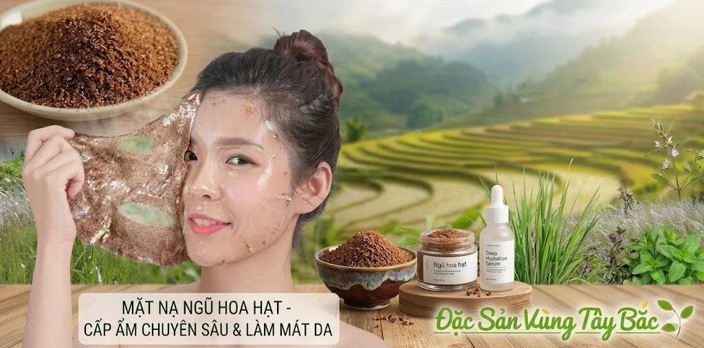 Ngũ Hoa Hạt ( Hạt Đình Lịch) Mặt nạ từ ngũ hoa hạt giúp cấp ẩm chuyên sâu, làm mát da