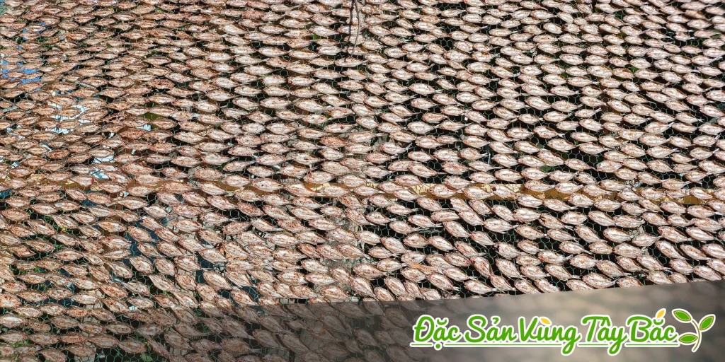 Cá tép dầu được phơi khô 1 cách thủ công
