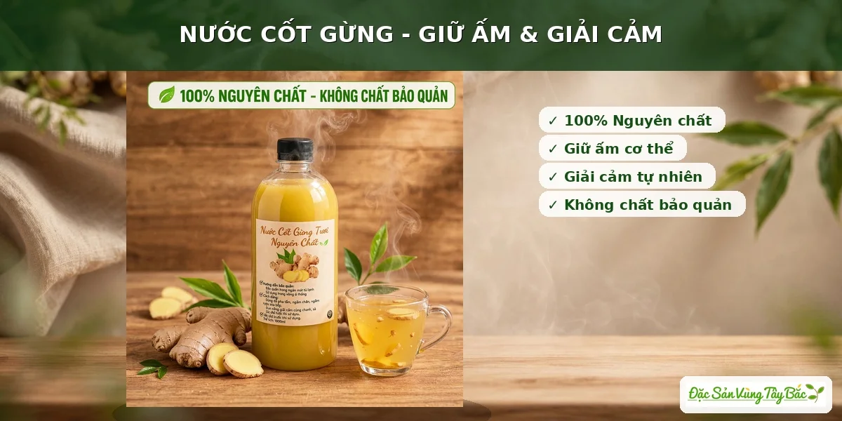 Sử dụng nước cốt gừng giúp giữ ấm, giải cảm