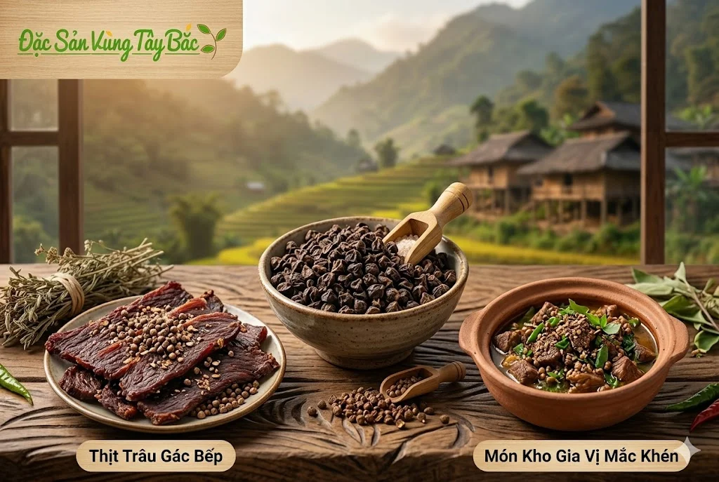 Mắc khén là gia vị không thể thiếu của các món thịt gác bếp