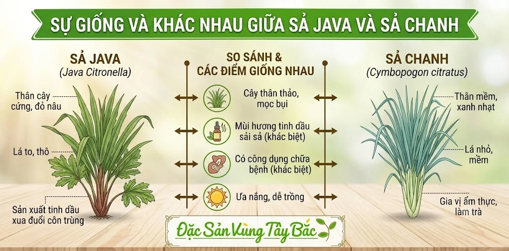 Sự Giống Và Khác Nhau Giữa Sả Java Và Sả Chanh